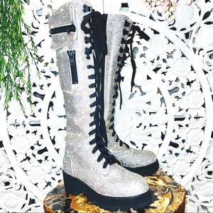 💎 LIMITED EDITION 💎 Icy Bling Brigade Combat Boots
